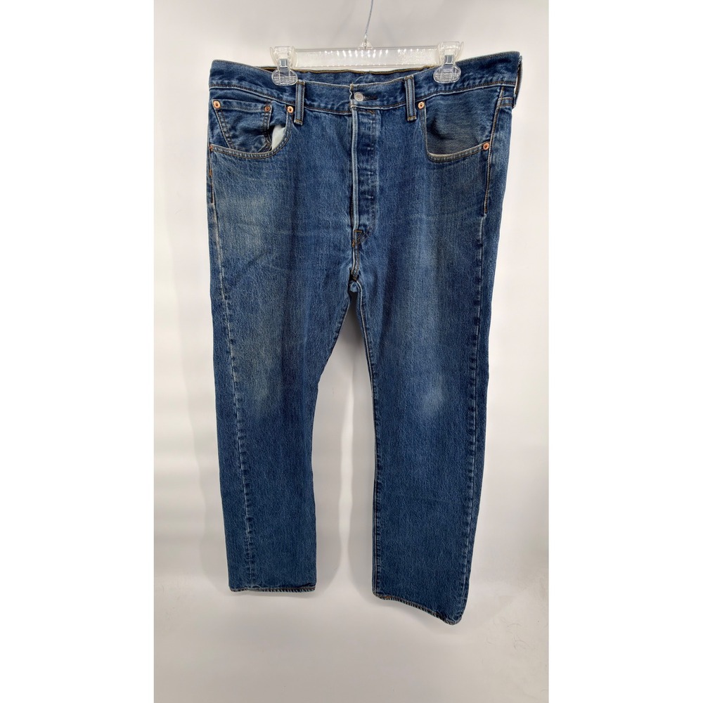 Levi's 501 Original Fit Jeans Mens 38x34 Medium Wash 100% Cotton Button Fly